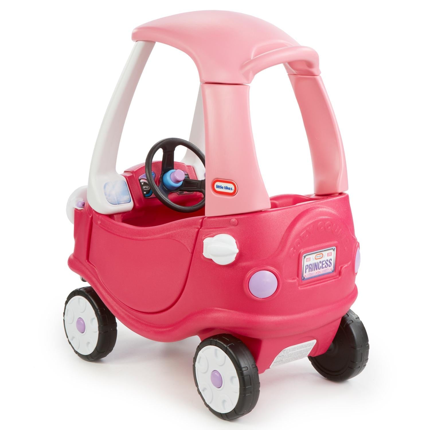 Princess Cozy Coupe® - Pink Ride-On Car with Parent Push Handle with Parent-Guided and Foot-Powered Play
