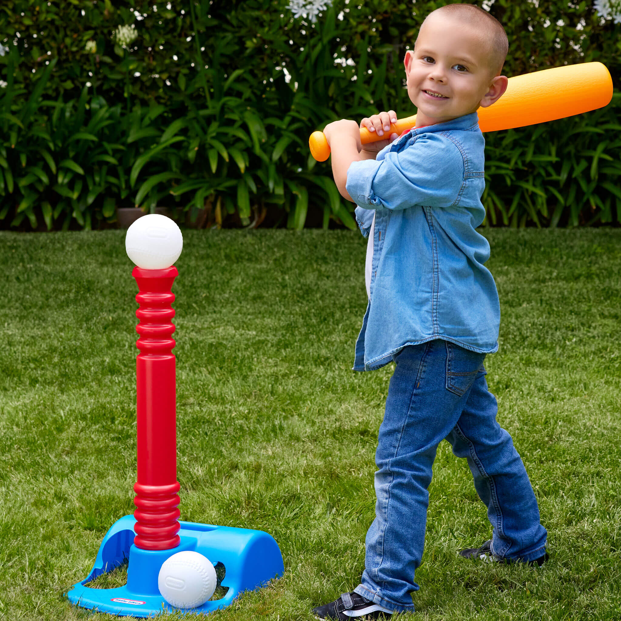 TotSports™ T-Ball Set - Beginner Batting Set with Adjustable Tee with Confidence-Building Active Play