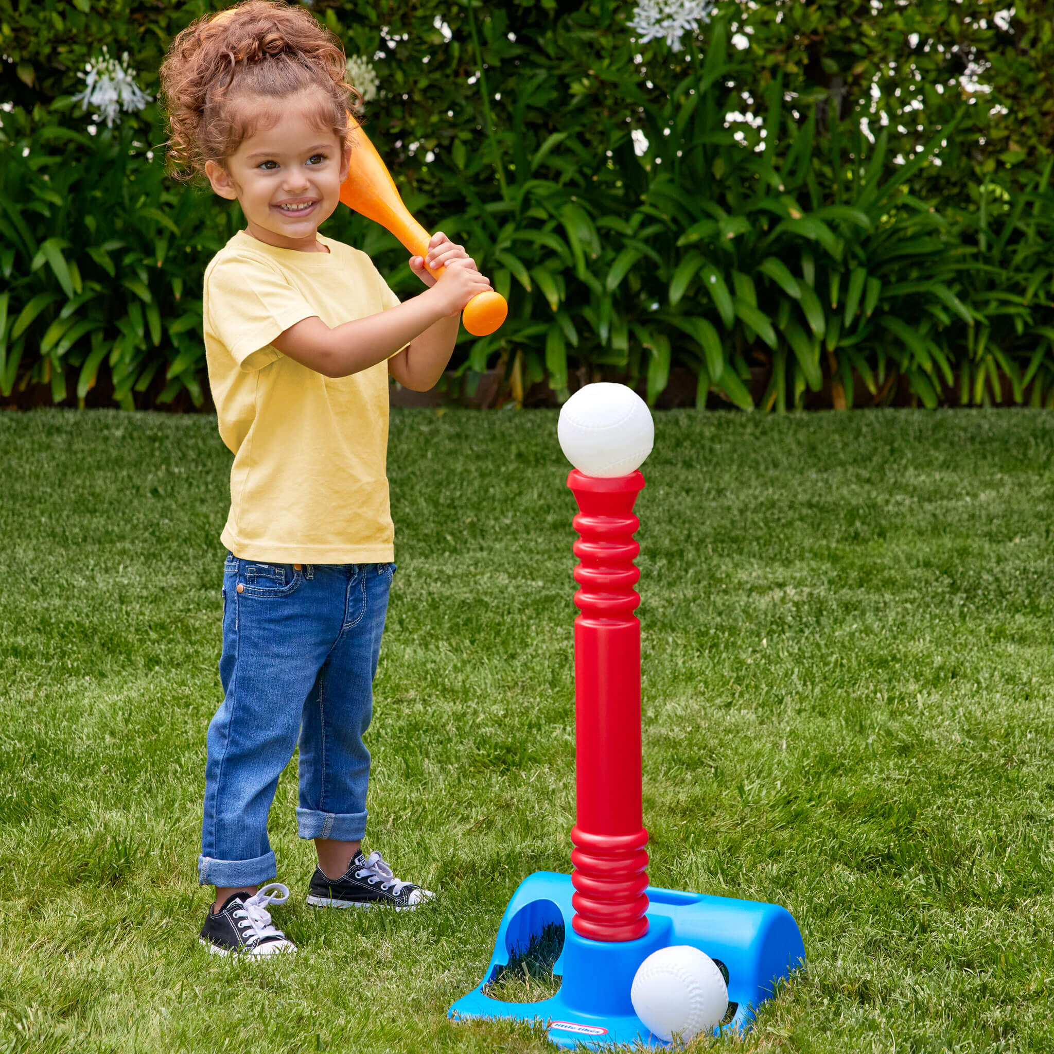 TotSports™ T-Ball Set - Backyard Baseball Practice Set for Young Players with Easy Contact and Active Play