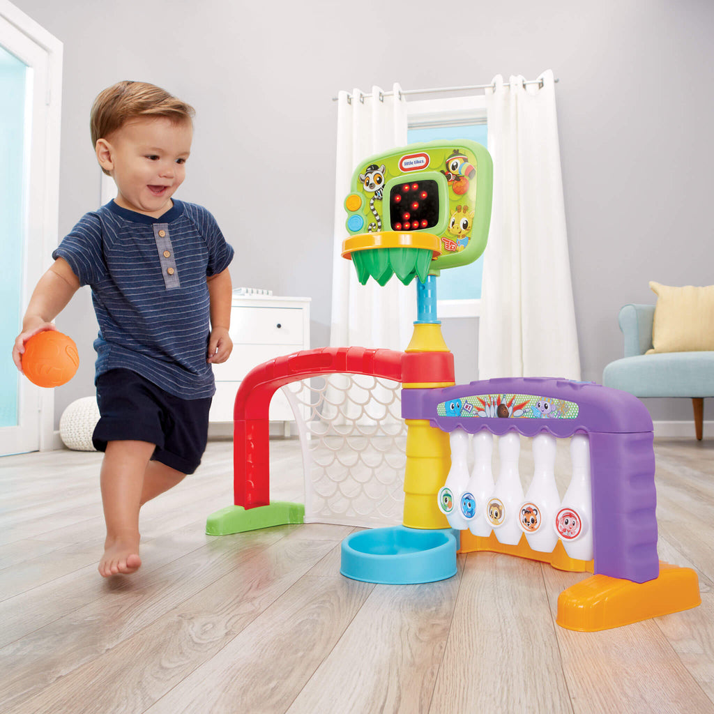 Learn & Play™ 3-in-1 Sports Zone™ - Basketball, Soccer and Bowling Activity Center with Multiple Sports in One Playset