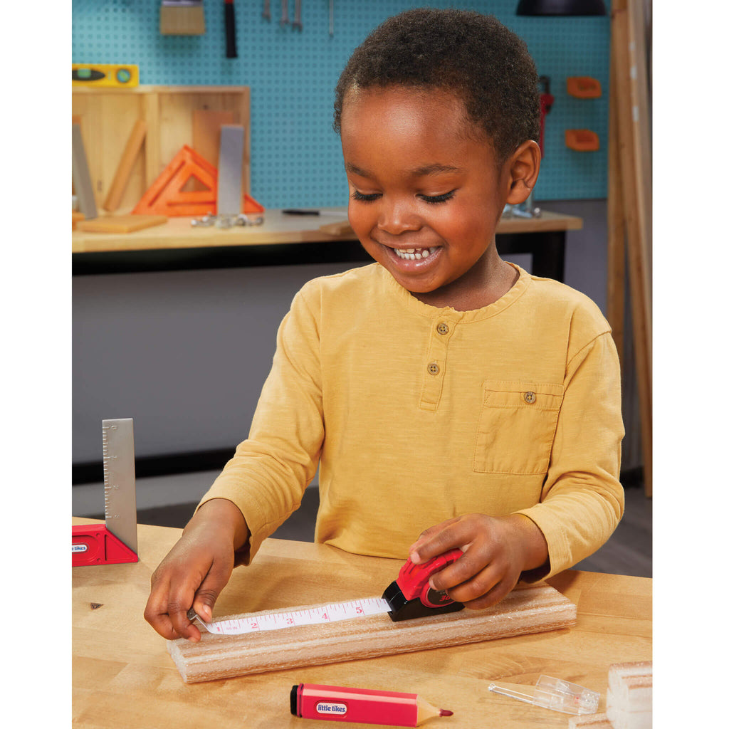 Creative Construction™ Measure and Cut Set - Kids Measuring and Pretend Cutting Workshop Set with Measuring, Marking and Creative Building