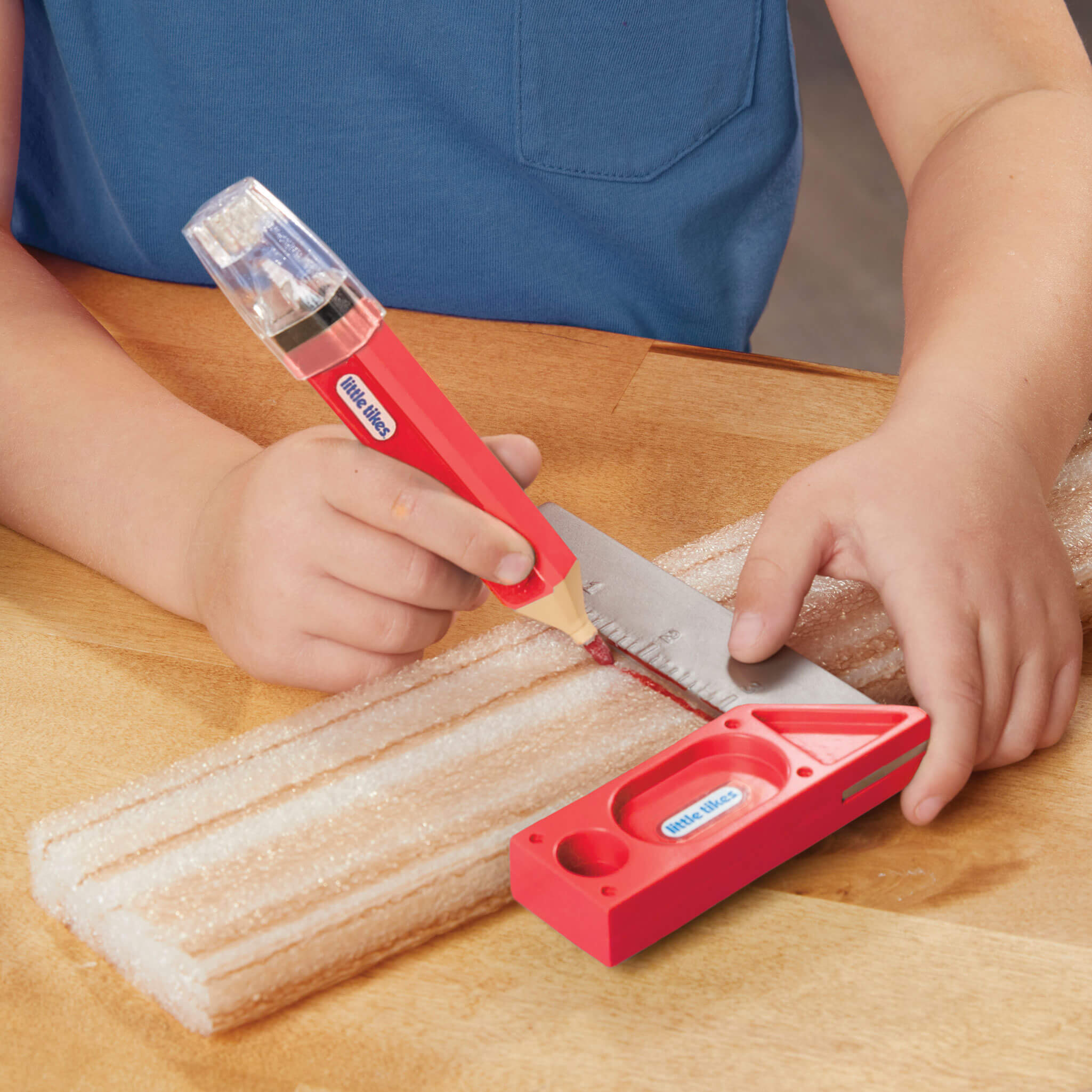 Creative Construction™ Measure and Cut Set - Kids Measuring and Pretend Cutting Workshop Set with Measuring, Marking and Creative Building