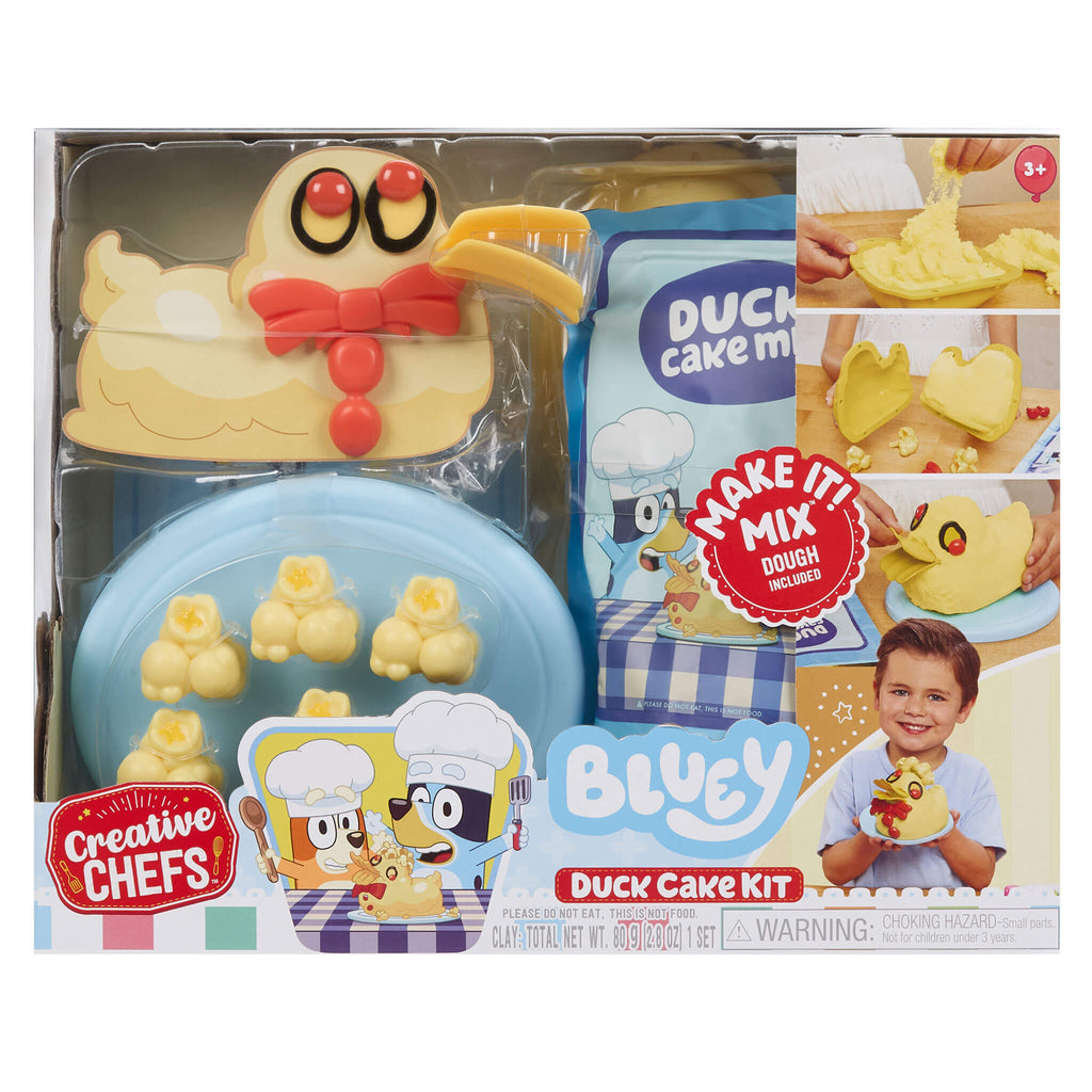 Creative Chefs™ Bluey - Duck Cake Kit - Pretend Baking Kit with Recipe Cards and Play Ingredients with Preparing, Assembling and Decorating