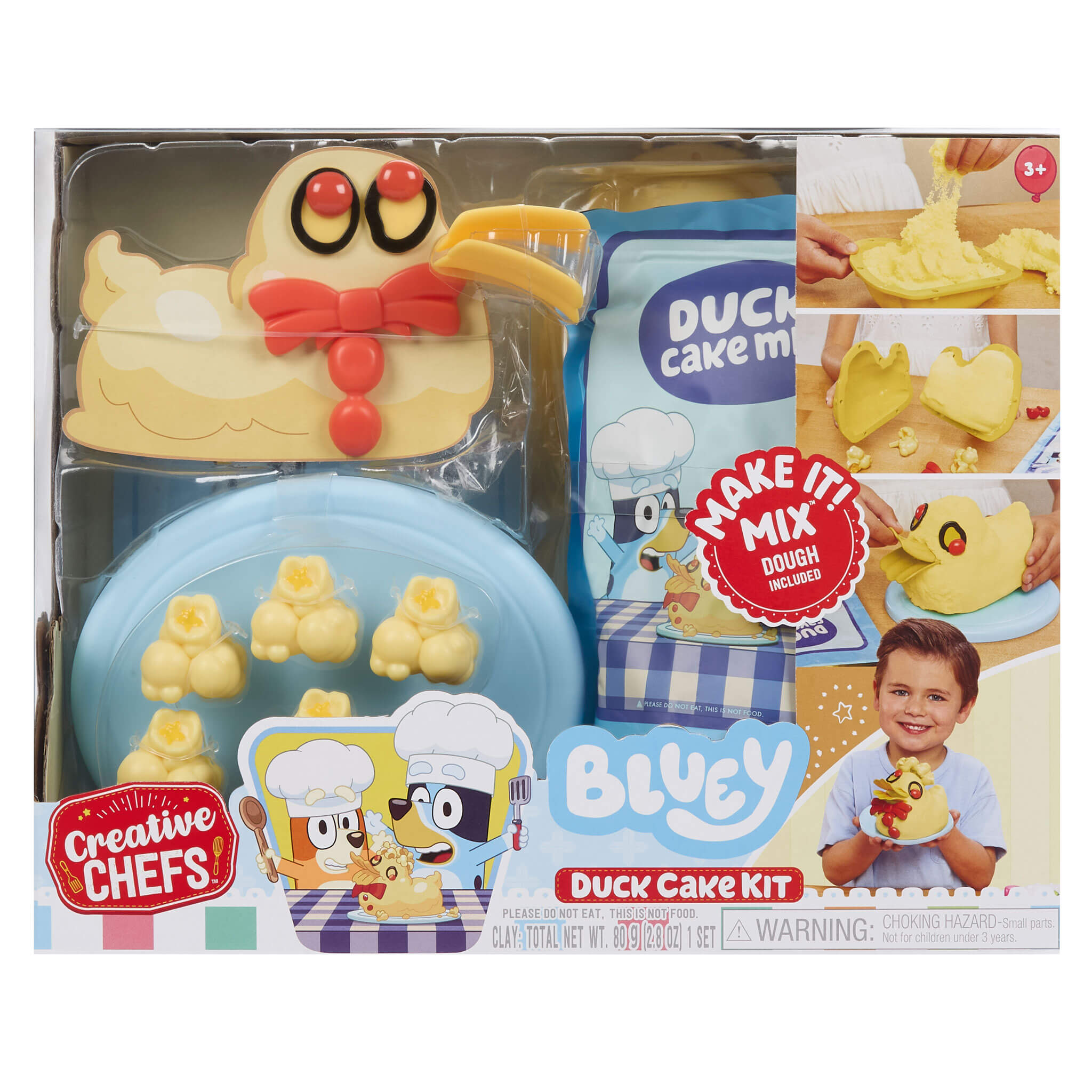 Creative Chefs™ Bluey - Duck Cake Kit - Pretend Baking Kit with Recipe Cards and Play Ingredients with Preparing, Assembling and Decorating