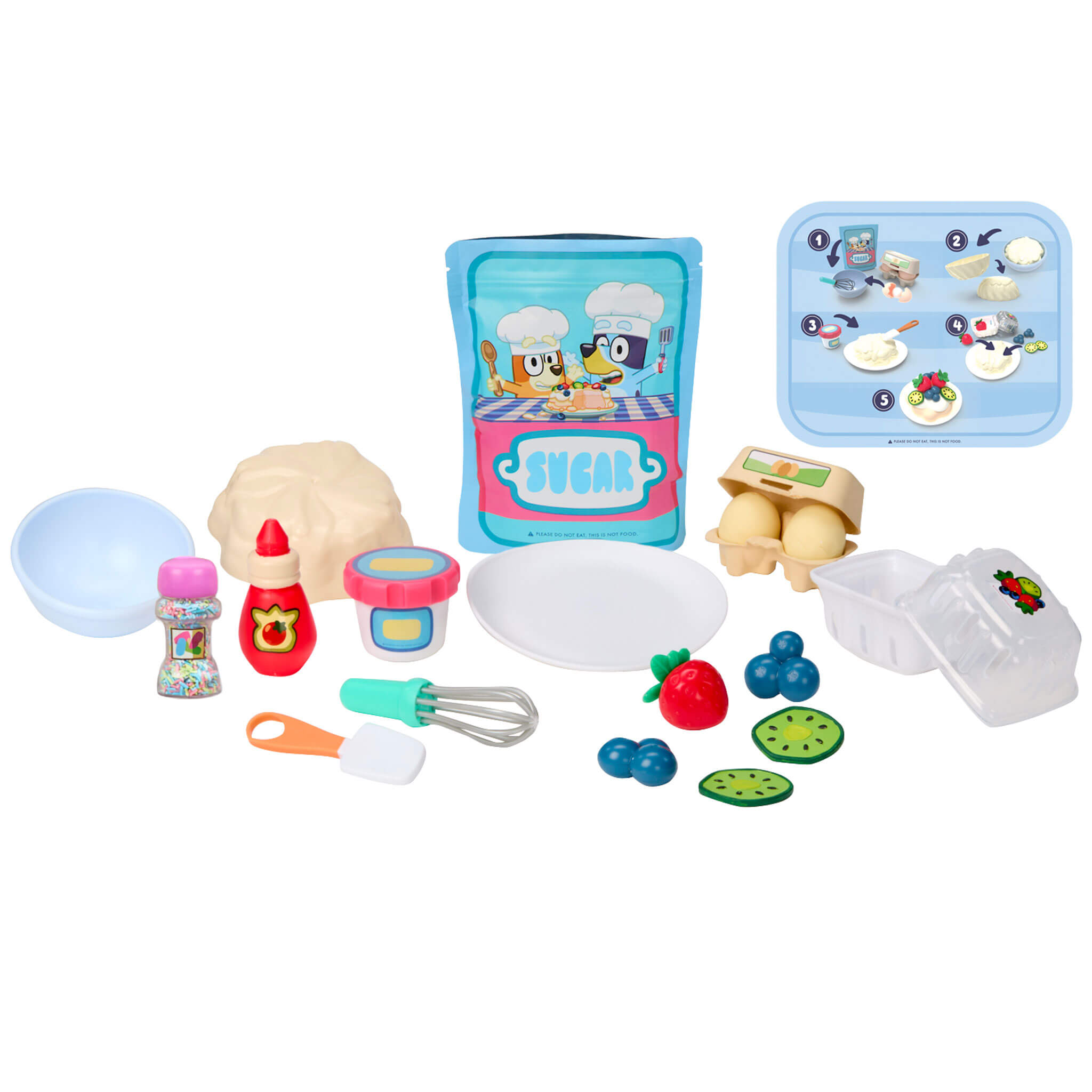 Creative Chefs™ Bluey - Pavlova Kit - Pretend Dessert Kit with Recipe Cards and Reusable Mix with Step-by-Step Pretend Dessert Making