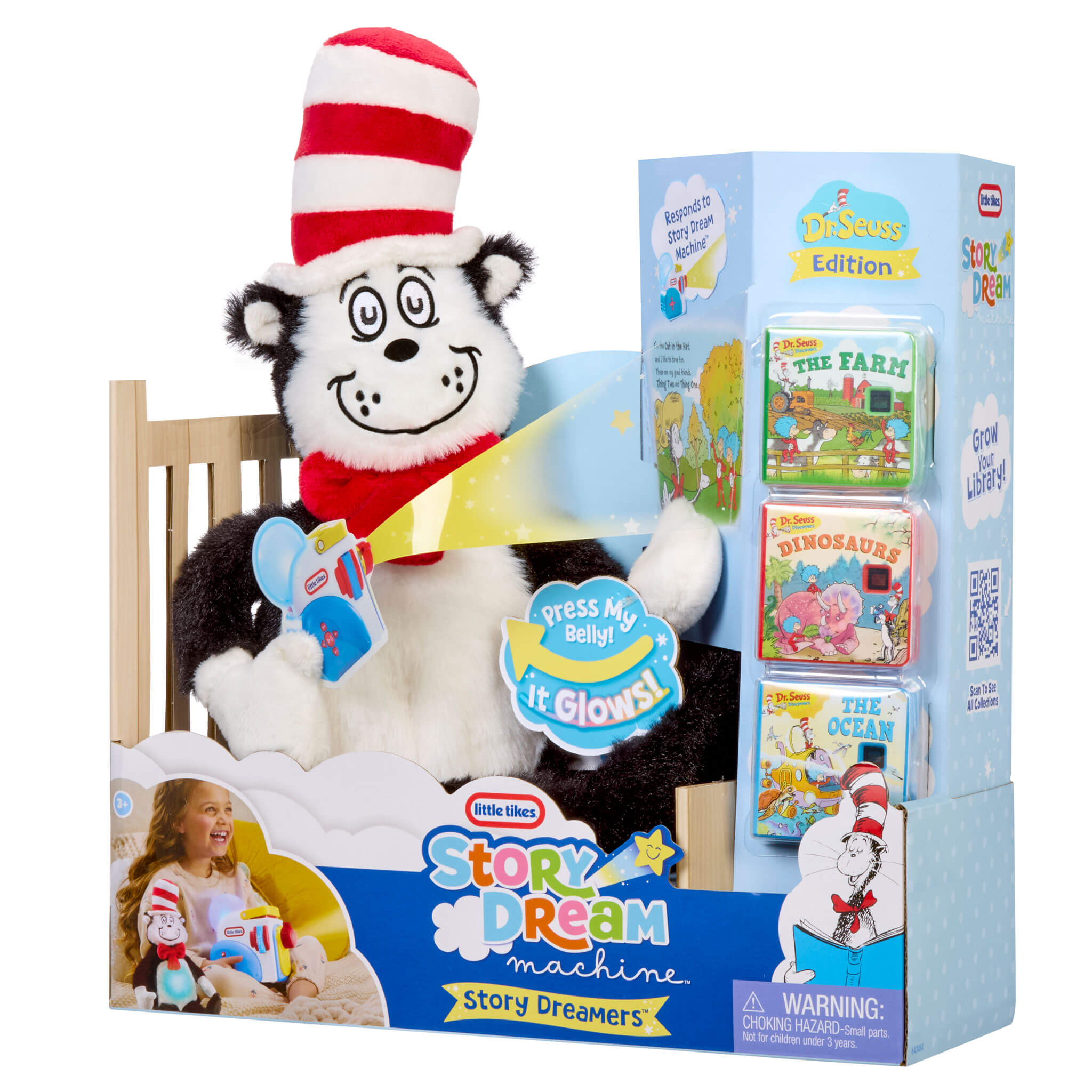 Story Dreamers™ Cat in the Hat Plush™ - Interactive Talking Plush for Story Dream Machine with Talking, Glowing and Musical Interaction