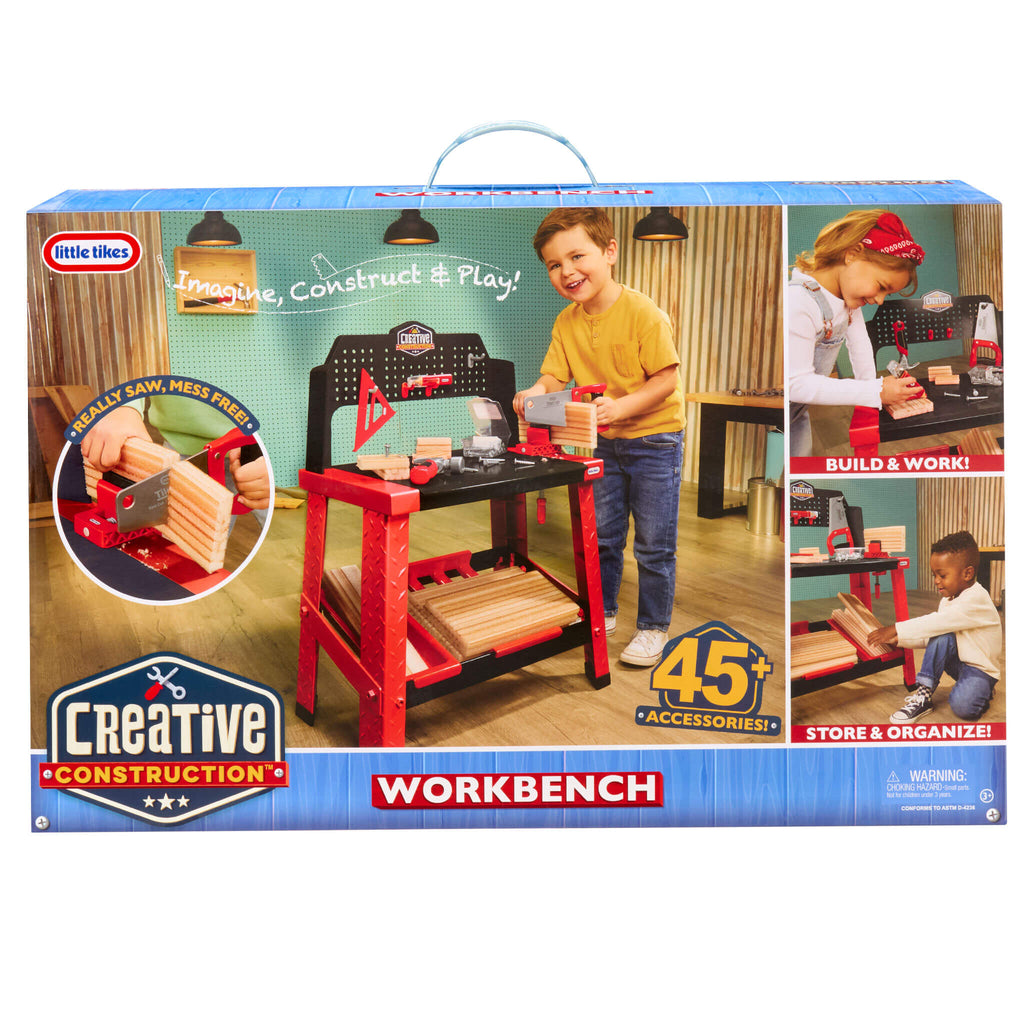 Creative Construction™ Workbench - Realistic Kids Workbench with Tools and Storage with Tool Recognition and Creative Building