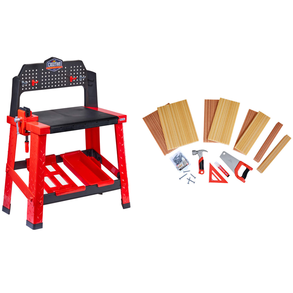Creative Construction™ Workbench - Realistic Kids Workbench with Tools and Storage with Tool Recognition and Creative Building