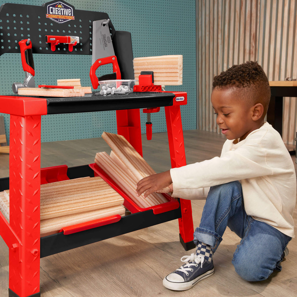 Creative Construction™ Workbench - Realistic Kids Workbench with Tools and Storage with Tool Recognition and Creative Building