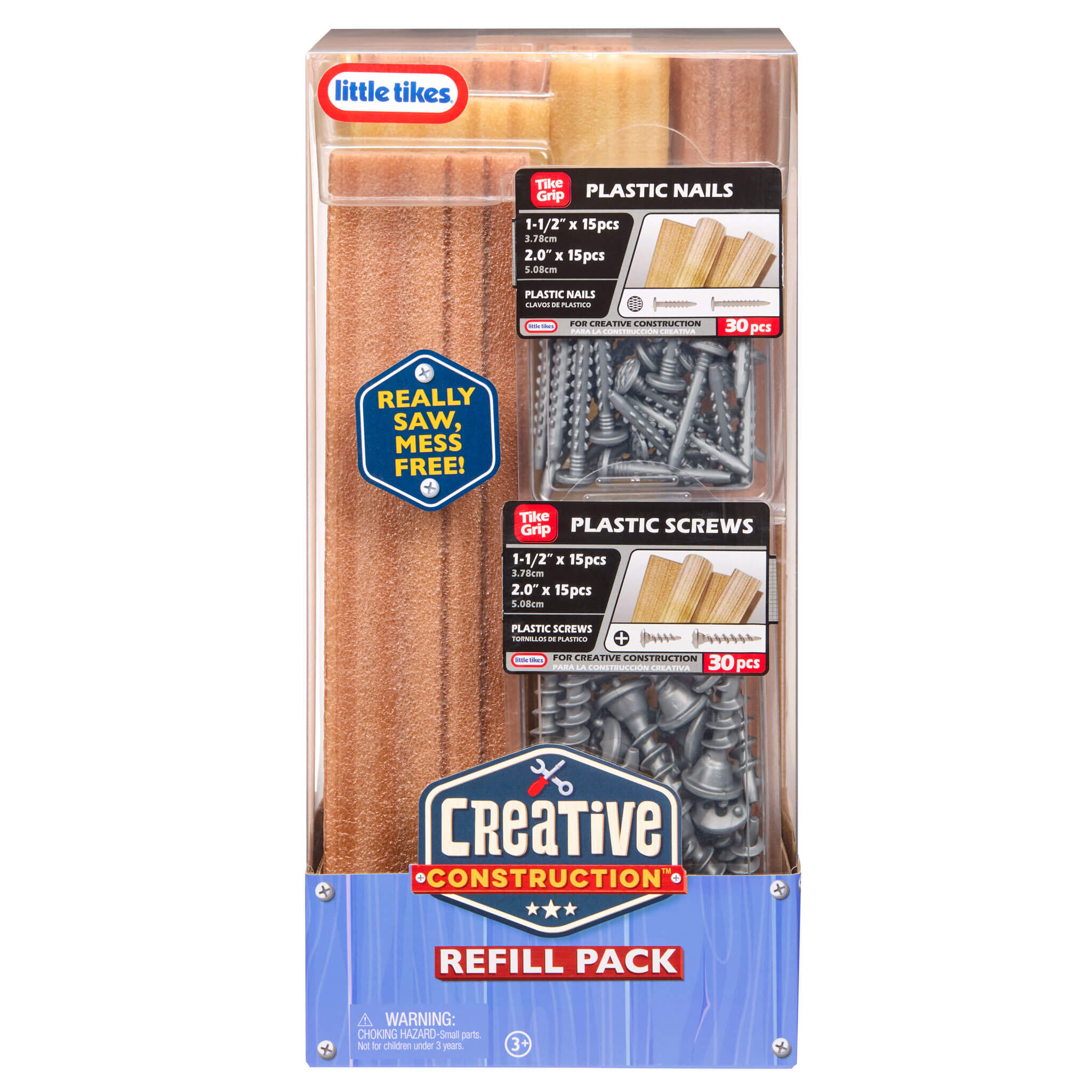 Creative Construction™ Wood, Nails and Screw Bundle - Pretend Building Materials for Workshop Play with Open-Ended Young Builder Play