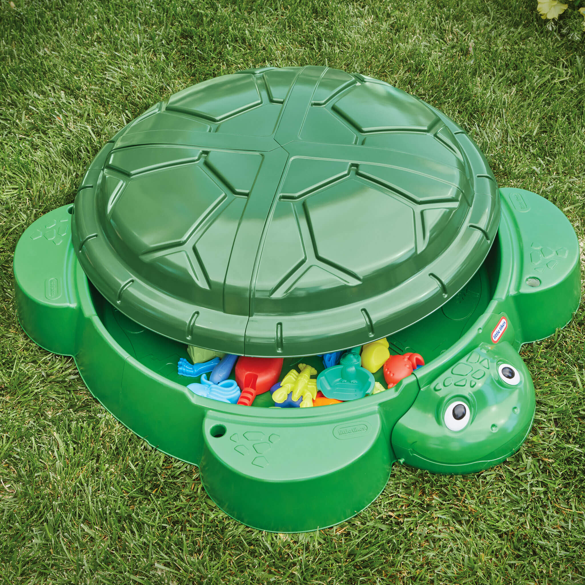 Turtle Sandbox - Outdoor Sand Play Center with Protective Lid with Covered Outdoor Sand Adventures