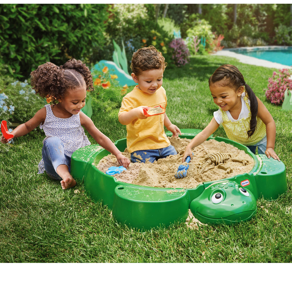 Turtle Sandbox - Outdoor Sand Play Center with Protective Lid with Covered Outdoor Sand Adventures